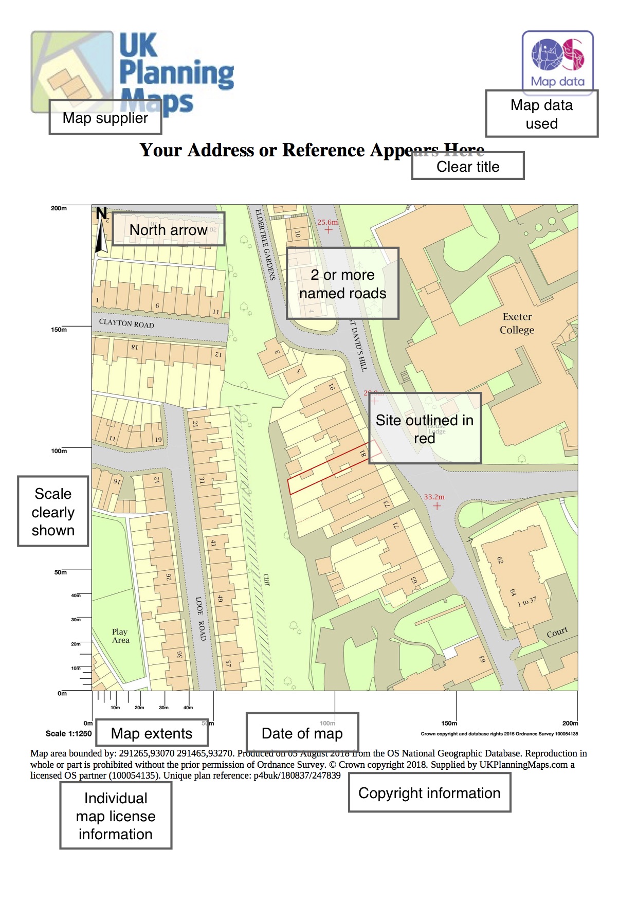 Location Plan for Planning Application